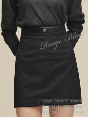 エルメス　2025 A/W　ミニスカート　ブラック　黒　#36　タグ付　【新品】 HERMES Mini skirt Black 【NEW】