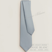 エルメス　ネクタイ　”ファソネH”　グリグラシエ　シルク 【新品】HERMES Tie ”Faconnee H” Gris glacier 【NEW】