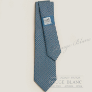 エルメス　ネクタイ　”マイヨンモルフォーズ”　ブループロフォン×ブルーグレー×ブラン　シルク　【新品】HERMES Tie ”Maillonmorphose”  Bleu profond×Bleu gris×Blanc 【NEW】