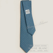 エルメス　ネクタイ　”マイヨン・リズム”　ブルーモワイヤン×シエル　シルク　【新品】HERMES Tie ”Maillons Rythmes”  Bleu moyen×Ciel 【NEW】