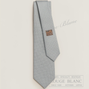 エルメス　ネクタイ　”テール・ドゥ・H”　グリペール　シルク 【新品】HERMES Tie ”Une Terre d'H” Gris pale 【NEW】