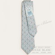 エルメス　ネクタイ　”アップ・イン・ザ・クラウド”　グリクレール×シエル×グレー　シルク 【新品】HERMES Tie ”Up in the clouds” Gris clai×rCiel×Gris【NEW】