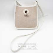 エルメス　ヴェスパ　TPM　ホワイト　トワルアッシュ×エプソン　シルバー金具　【中古】 HERMES Vespa TPM/16 White Epsom×Toile H Silvder Buckle【USED】