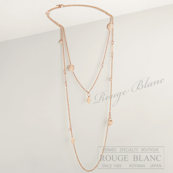 エルメス　ロングネックレス　"エクスリブリス"　ローズゴールド×ダイヤモンド 【新品】 HERMES Long Necklace "Ex-libris" Rose gold×Diamond 【NEW】