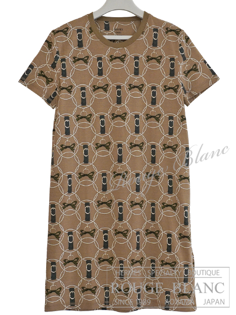 エルメス　ワンピース　ドレス　”朝の散歩”　ヴェールゴビ　#36　タグ付  【新品】 HERMES Straight dress One-piece "Promenade du Matin" Vert gobi 【NEW】