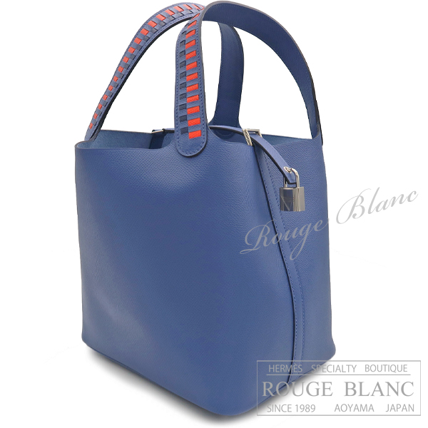 エルメス ピコタンロック トレサージュ・ドゥ・キュイールMM/22 ブルー  