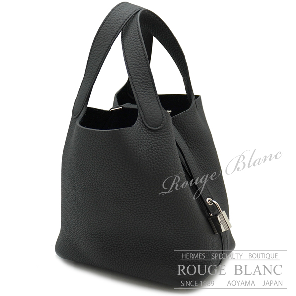 エルメス　ピコタンロックPM/18  K刻印　黒　ブラック　トリヨンクレマンス　シルバー金具 【新品同様】HERMES Picotin lock PM/18 Black Taurillon Clemence Silver Buckle【USED】