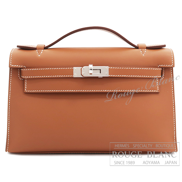 エルメス　ポシェットケリー/ミニケリー　ゴールド　スイフト　シルバー金具　【新品】 HERMES Pochette Kelly/Mini Kelly Gold Swift Silver Buckle 【NEW】