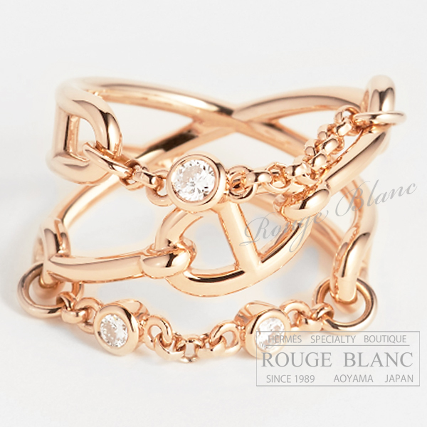 エルメス　リング　指輪　”シェーヌ・ダンクル・カオス” MM　ローズゴールド×ダイヤモンド　＃52　12号　【新品】 HERMES Ring "Chaine d'ancre Chaos" MM Rose gold×Diamond 【NEW】