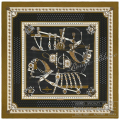 エルメス　カレ140　カレジェアン　”宮廷の馬具”　ブロンズ×ブラック×ホワイト　カシミア×シルク 【新品】 HERMES Scarf140 "Harnais de Cour Bandana" Bronze×Noir×Blanc【NEW】