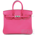 エルメス　バーキン25　ローズショッキング　ヴォージョナサン　シルバー金具 【新品】HERMES Birkin25 Rose shocking Veau Jonathan Silver Buckle【NEW】
