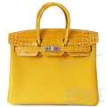 エルメス　バーキン タッチ25　　ジョーヌアンブル　クロコダイルニロティカス　リセ×トゴ　シルバー金具　【新品】 HERMES Birkin　Touch 25 Jaune Ambre Crocodile Niloticus Lisse ×Togo 【NEW】