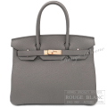 エルメス　バーキン30　エタン　トゴ　ローズゴールド金具　【新品】 　HERMES Birkin30 Etain Togo Rose Gold Buckle　【NEW】