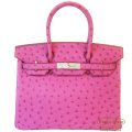 エルメス バーキン30 フューシャピンク オーストリッチ S金具 【新品】　HERMES Birkin30 Fuschia pink Ostrich 【NEW】