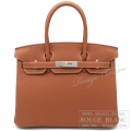 エルメス　バーキン30　ゴールド　トゴ シルバー金具 【新品】 　HERMES Birkin30 Gold Togo Silver Buckle　【NEW】