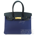 エルメス　バーキンタッチ30 　ブルーアンクル×ブルーオブスキュール×ブルーゼリージュ　ゴールド金具　 【新品】　HERMES Birkin Touch 30  Bleu encre×Bleu obscur×Bleu zellige Gold Buckle 【NEW】