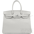 エルメス　バーキン35　パールグレー/グリパール　トゴ　シルバー金具　【新品】HERMES Birkin35 Gris perle Togo Silver Buckle 【NEW】