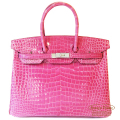 エルメス バーキン35　ローズティリアン  ピンク ポロサス　S金具 【新品】 HERMES Birkin35  Rose Tyrien Crocodile Porosus Lisse