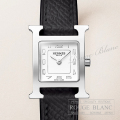 エルメス　Hウォッチ　ミニ　21mm 黒　ブラック　レディース　W404203WW00　ステンレススティール【新品】 HERMES Ladies' H watch mini Black Epsom【NEW】