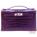 エルメス　ポシェットケリー/ミニケリー　アメジスト　アリゲーターマット　S金具　【新品】 HERMES Pochette Kelly/Mini Kelly Ametyst Crocodile Alligator mat 【NEW】