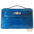 エルメス　ポシェットケリー/ミニケリー　ブルーイズミール　アリゲーター 【新品】 HERMES Pochette Kelly/Mini Kelly Blue izmir Crocodile Alligator 【NEW】