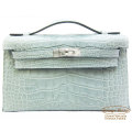 エルメス　ポシェットケリー/ミニケリー　シエル　アリゲーターマット　S金具　【新品】 HERMES Pochette Kelly/Mini Kelly Ciel Crocodile Alligator mat 【NEW】