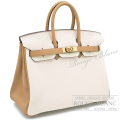 エルメス　バーキン25　スペシャルオーダー　クレ×ビスキュイ　トゴ　シャンパンゴールド金具　【新品】 HERMES Birkin25 Special Order Craie×Biscuit Togo Champagne gold Buckle 【NEW】