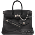 エルメス　バーキンロック25　黒　ブラック　ヴォーヴォリュプト　シルバー金具 【新品】 HERMES Birkin Rock25 Black Veau Volupto Silver Buckle【NEW】