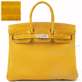 エルメス　バーキン タッチ25　ジョーヌアンブル　クロコダイル　ニロティカスリセ×トゴ　シルバー金具　【新品同様】 HERMES Birkin Touch 25 Jaune Ambre Crocodile Niloticus Lisse ×Togo 【USED】