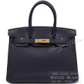 エルメス　バーキン30　ブルーニュイ　トゴ　ゴールド金具 【新品同様】 HERMES Birkin30 Bleu nuit Togo Gold Buckle【USED】