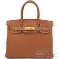 エルメス　バーキン30　ゴールド　トゴ　ゴールド金具 【新品】 HERMES Birkin30 Gold Togo Gold Buckle 【NEW】