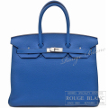 エルメス　バーキン35　ブルーフランス　トゴ　シルバー金具　【新品】 HERMES Birkin35 Bleu france Togo Silver Buckle 【NEW】