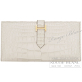 エルメス　ベアンスフレ　べトン　クロコダイル　アリゲーターマット　ゴールド金具 【新品】HERMES Bearn with gusset Beton Crocodile Alligator Mat Gold Buckle【NEW】