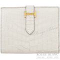 エルメス　ベアンコンパクト　ベトン　クロコダイル　アリゲーターマット　ゴールド金具　【新品】 HERMES Wallet Bearn Compact Beton Crocodile Alligator Mat Gold Buckle 【NEW】