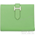 エルメス　ベアンコンパクト　ヴェールクリケット　エプソン　シルバー金具　【新品】　HERMES Wallet Bearn Compact Vert criquet Epsom Silver Buckle 【NEW】