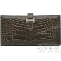 エルメス　ベアンスフレ　グリエレファント　クロコダイル　アリゲーターリセ　シルバー金具　【新品】 HERMES Bearn with Gusset Gris elephant Crocodile Alligator Lisse Silver Buckle 【NEW】