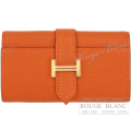 エルメス　ベアンキーケース　4連　オレンジ　シェーヴル　ゴールド金具 【新品】HERMES Bearn Keycase4 Orange Chevre Gold Buckle【NEW】