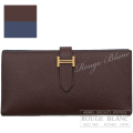 エルメス　ベアンスフレ　ヴェルソ　ルージュセリエ×ブルーサフィール　エプソン　ゴールド金具　【新品同様】 HERMES Bearn with gusset Verso Rouge sellier×Bleu saphir Epsom Gold Buckle 【USED】