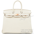 エルメス　バーキン25　クレ　トゴ　ローズゴールド金具 【新品同様】 HERMES Birkin25 Craie Togo Rose Gold Buckle【USED】