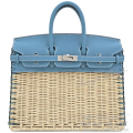 エルメス　バーキンピクニック25　　ニューブルージーン　スイフト×ラタン　シルバー金具　【新品】HERMES Birkin picnic 25 New bleu jean Swift×Rattan Silver Buckle 【NEW】