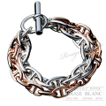 エルメス　ブレスレット　オーダー　シェーヌダンクル 　ダブル　シルバー＆ローズゴールド 【新品】 HERMES Bracelet Chaine dancre Double Silver&Rose gold【NEW】