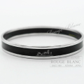 エルメス　エマイユPM　カレーシュ　バングル　ブレスレット　ブラック　シルバー金具　【中古】 HERMES Email PM Caleche Bangle Bracelet Black Silver Buckle 【USED】