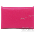 エルメス　カルヴィ　カードケース　名刺入れ　ローズエクストリーム　シェーヴルシャムキラ 【新品】 HERMES Calvi(Cardcase) Rose Extreme Chevre chamkila【NEW】