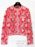 シャネル　カーディガン　レッド×エクリュ　＃34　20P　タグ付　カメリア 【新品】 CHANEL Cardigan Red×Ecru【NEW】