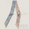 エルメス　ツイリースカーフ　"セ・ラ・フェット"　ブルーグラシエ×ローズプードル×グレー　【新品】HERMES Twilly Scarf  "C'est la Fete" Bleu glacier×Rose poudre×Gris 【NEW】