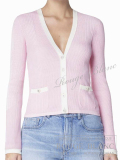 シャネル　2025　ココビーチ　カーディガン　ライトピンク×ホワイト　＃36　タグ付　P78629　【新品】 CHANEL 2025 Coco beach Cardigan Light pink×White 【NEW】