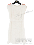 シャネル　ツイードワンピース　ホワイト　#36　17P　P56049　キューバライン　ライオンボタン【中古】 CHANEL Tweed One piece Dress White 【USED】