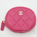 シャネル　コインケース　ピンク　ゴールド金具　キャビアスキン　マトラッセ　ポーチ　【新品同様】  CHANEL Coin case Pink  Caviar skin Matelasse 【USED】