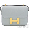 エルメス　コンスタンスミニ　ミラー/ミロワール　ブルーグラシエ　エプソン　ゴールド金具　ショルダーバッグ 【新品】HERMES Constance mini Miroir Bleu glacier Epsom Gold Buckle 【NEW】