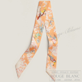 エルメス　ツイリースカーフ　"赤道直下"　アプリコット×クレーム×マルチカラー　【新品】 HERMES Twilly Scarf  "Equateur" Abricot×Creme×Multicolore 【NEW】